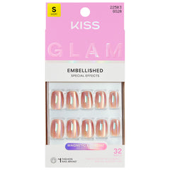 Kiss Glam Embellished False Nails - Golden Hour Affairs