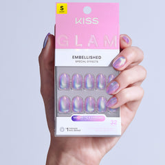Kiss Glam Embellished False Nails - One n Only (Model Shot 3)