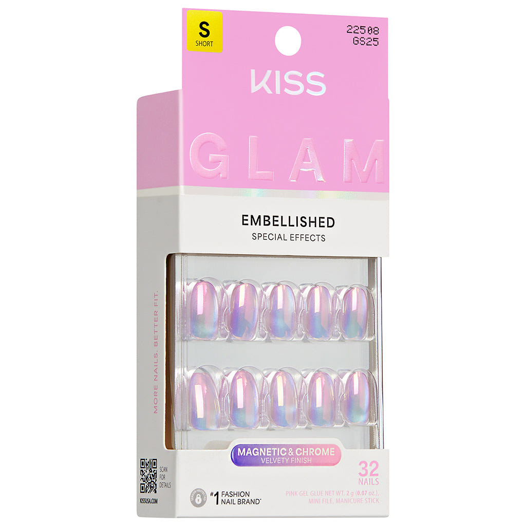 Kiss Glam Embellished False Nails - One n Only (Angled Shot 1)
