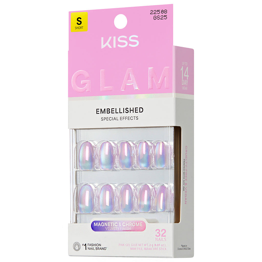 Kiss Glam Embellished False Nails - One n Only (Angled Shot 2)