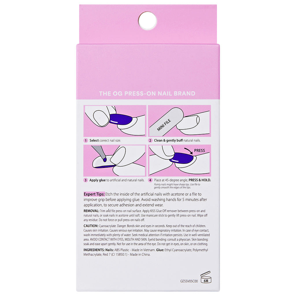 Kiss Glam Embellished False Nails - One n Only (Back)