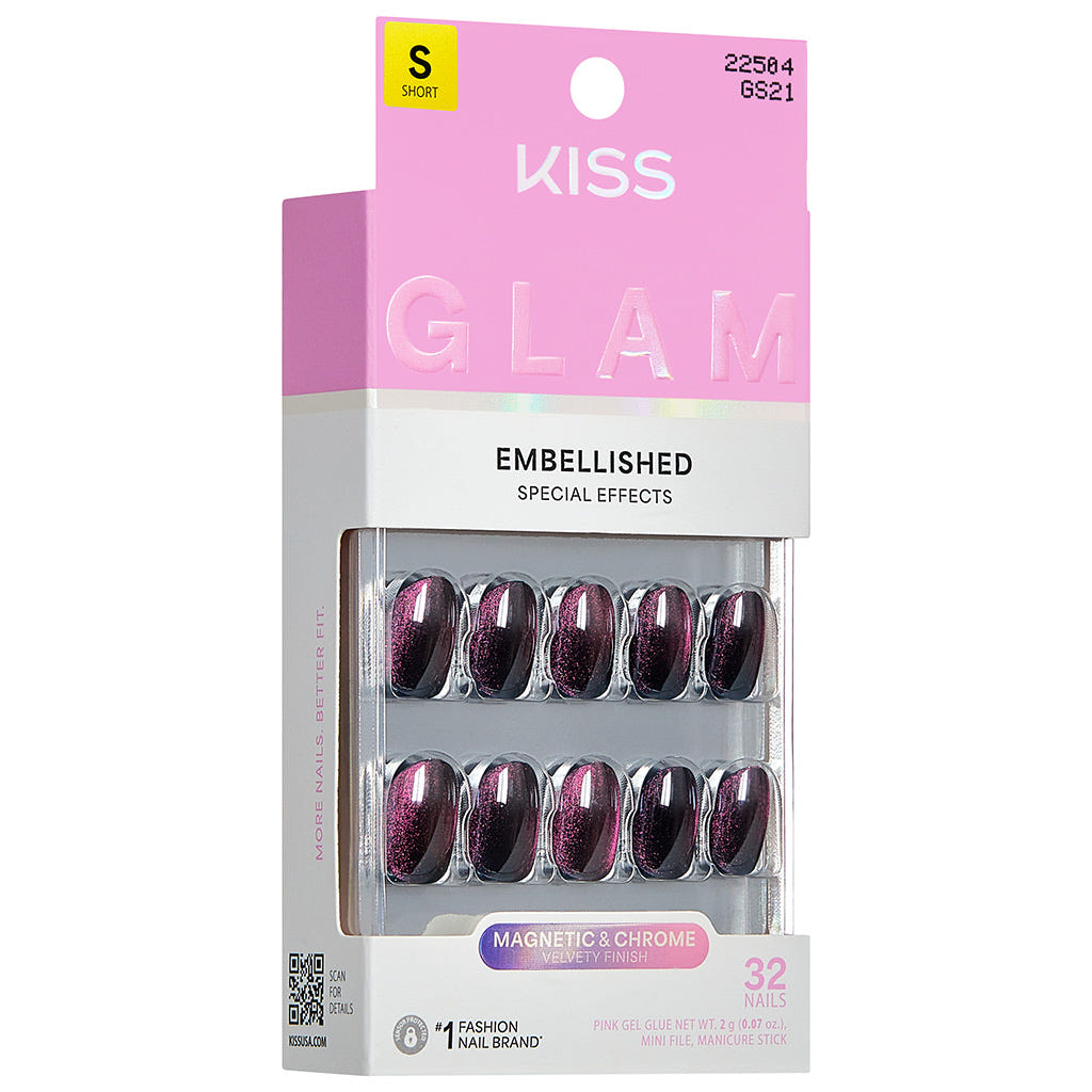 Kiss Glam Embellished False Nails - Simple Joys (Angled Shot 1)