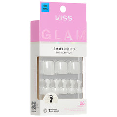 Kiss Glam Embellished False Nails Toe Nails - Twinkle Toes (Angled Shot 1)