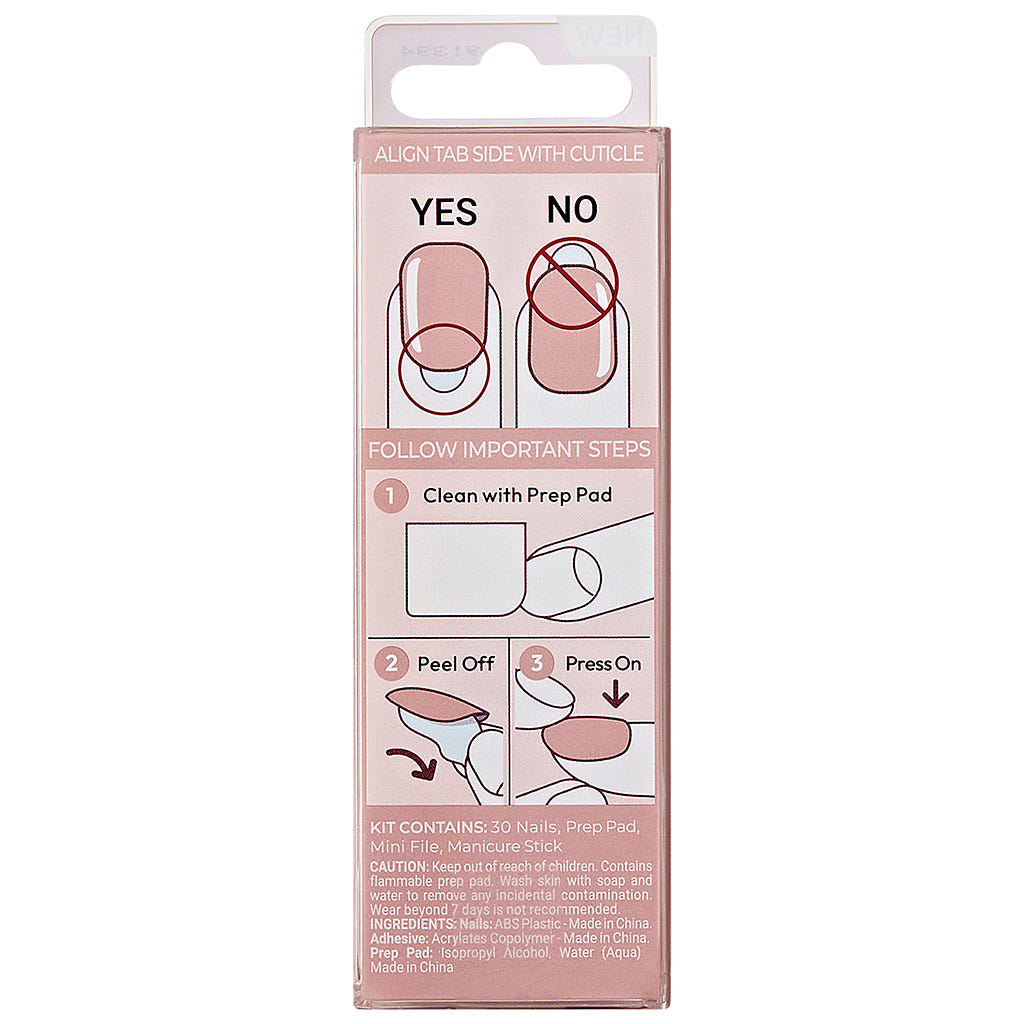 Kiss ImPRESS Bare But Better Press-On False Nails - Serenity (Back)