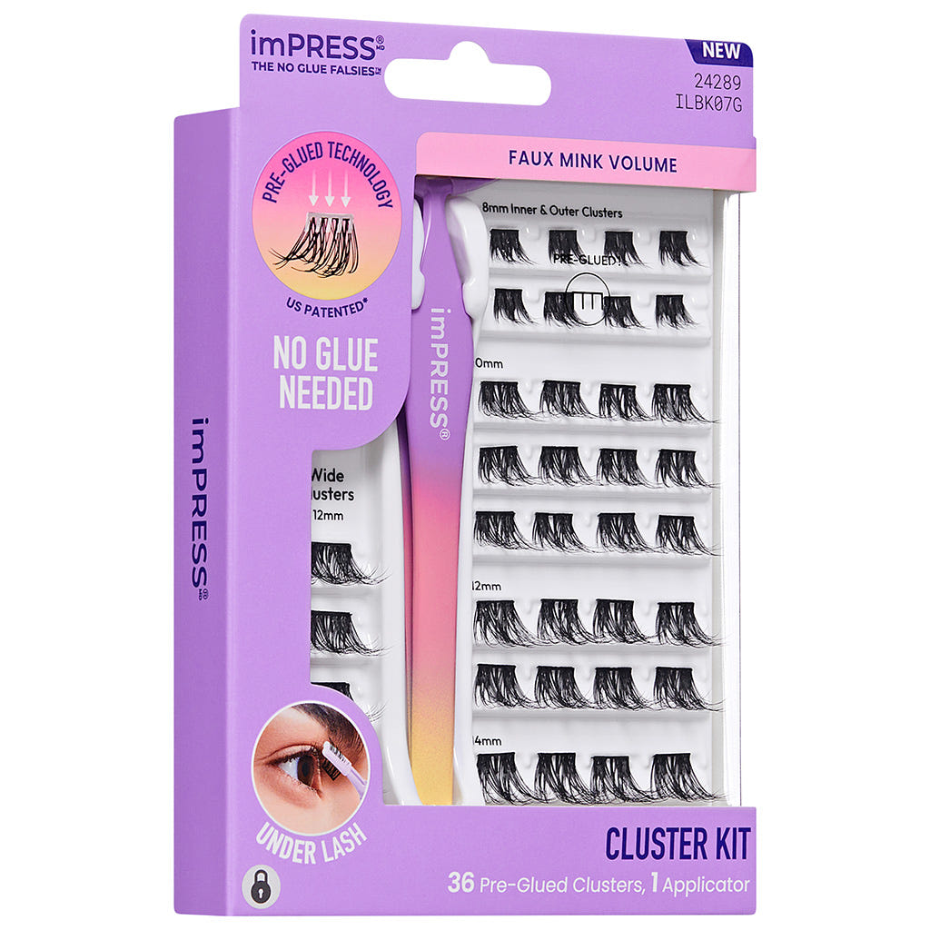 Kiss imPRESS Lashes Cluster Kit - Faux Mink Volume (Angled Shot 1)