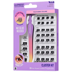 Kiss imPRESS Lashes Cluster Kit - Faux Mink Volume (Angled Shot 2)