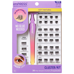 Kiss imPRESS Lashes Cluster Kit - Soft Natural