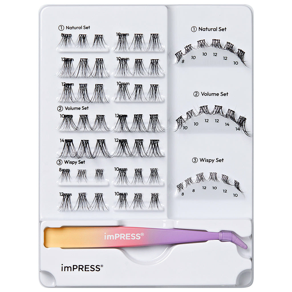 Kiss imPRESS Lashes Individual Lash Kit (Tray Shot)