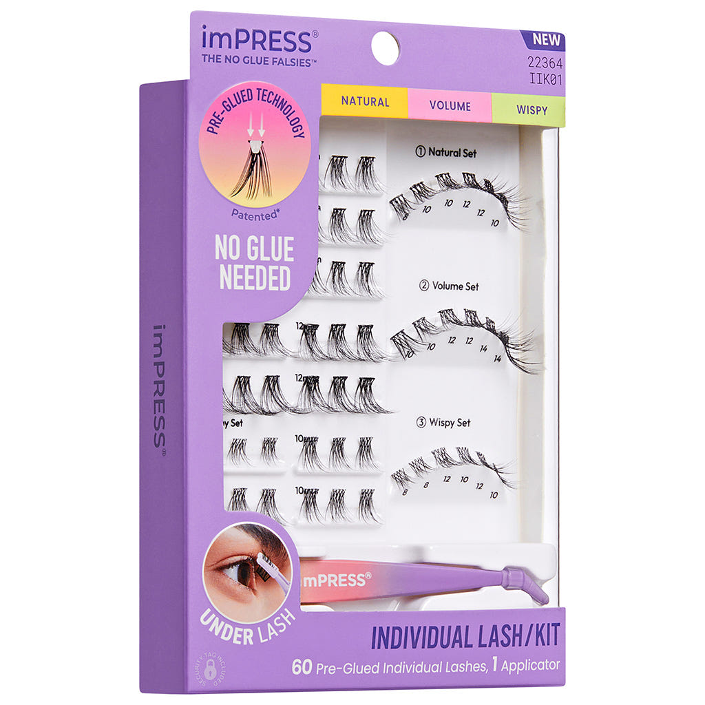 Kiss imPRESS Lashes Individual Lash Kit (Angled Shot 1)
