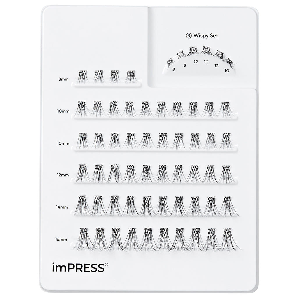 Kiss imPRESS Lashes Individual Lash Multipack - Classic Wispy (Tray Shot 1)