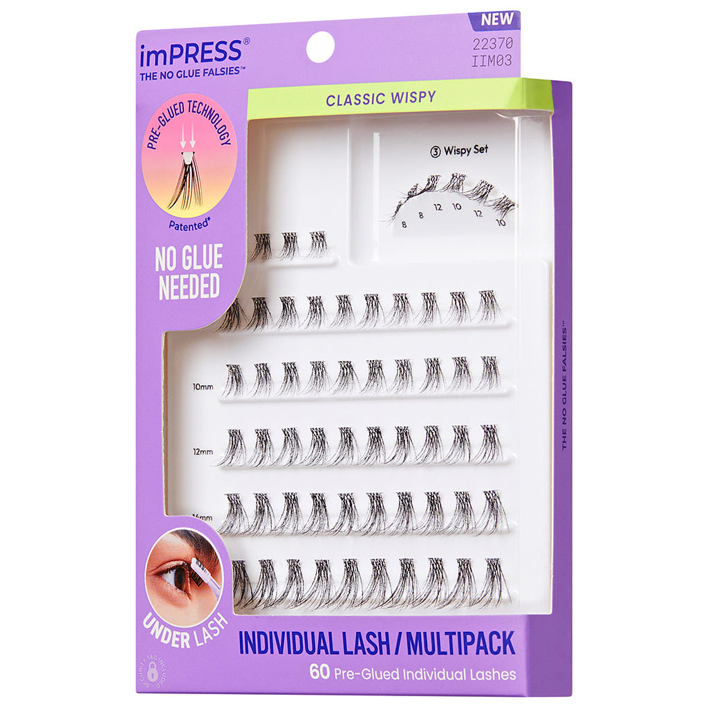 Kiss imPRESS Lashes Individual Lash Multipack - Classic Wispy (Angled Shot 2)