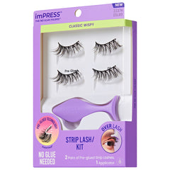 Kiss imPRESS Lashes Strip Lash Kit - Classic Wispy (Angled Shot 2)