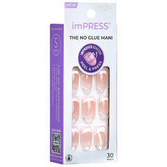 Kiss ImPRESS Press-On False Nails - Chic French (Angled Shot 1)