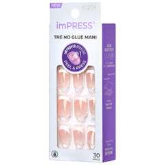 Kiss ImPRESS Press-On False Nails - Chic French (Angled Shot 2)