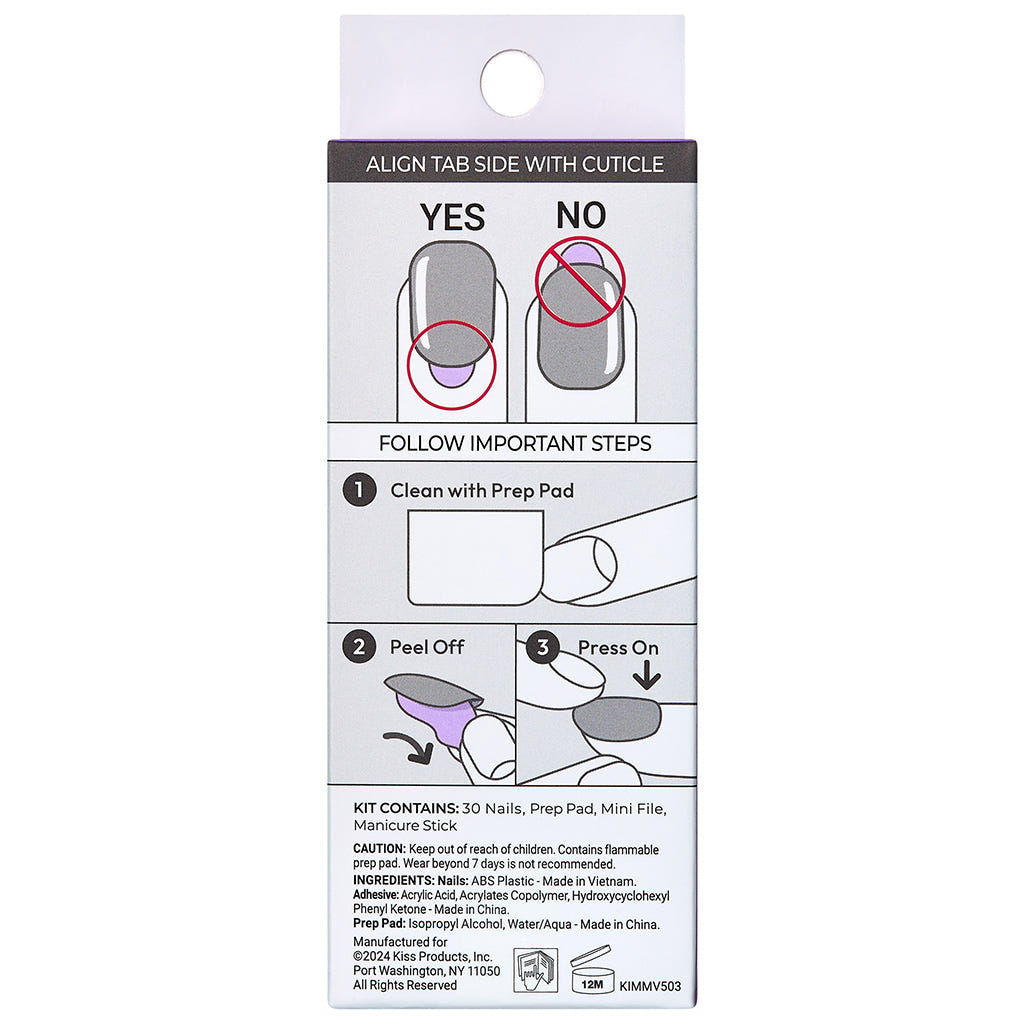 Kiss ImPRESS Press-On False Nails - Chic French (Back)