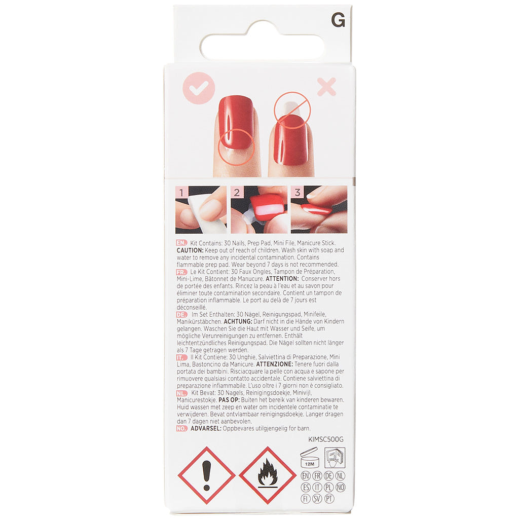 Kiss imPRESS Press-On False Nails - Evanesce (Back of Packaging)