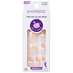 Kiss ImPRESS Press-On False Nails Toe Nails - Blanc Chic
