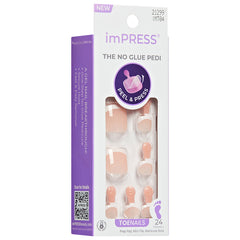 Kiss ImPRESS Press-On False Nails Toe Nails - Blanc Chic (Angled Shot 1)