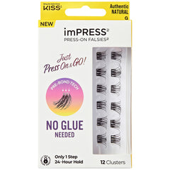 Kiss ImPRESS Press-On Falsies Cluster Lashes - Authentic Natural