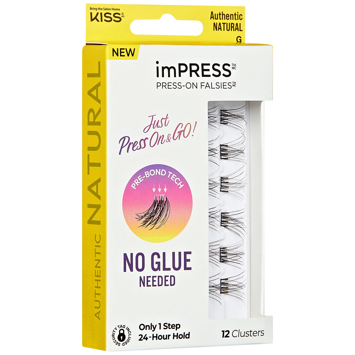 Kiss ImPRESS Press-On Falsies Cluster Lashes - Authentic Natural (Angled Packaging Shot 1)
