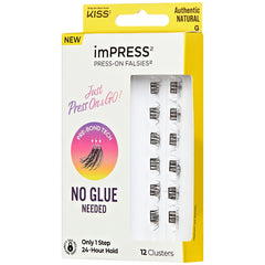 Kiss ImPRESS Press-On Falsies Cluster Lashes - Authentic Natural (Angled Packaging Shot 2)