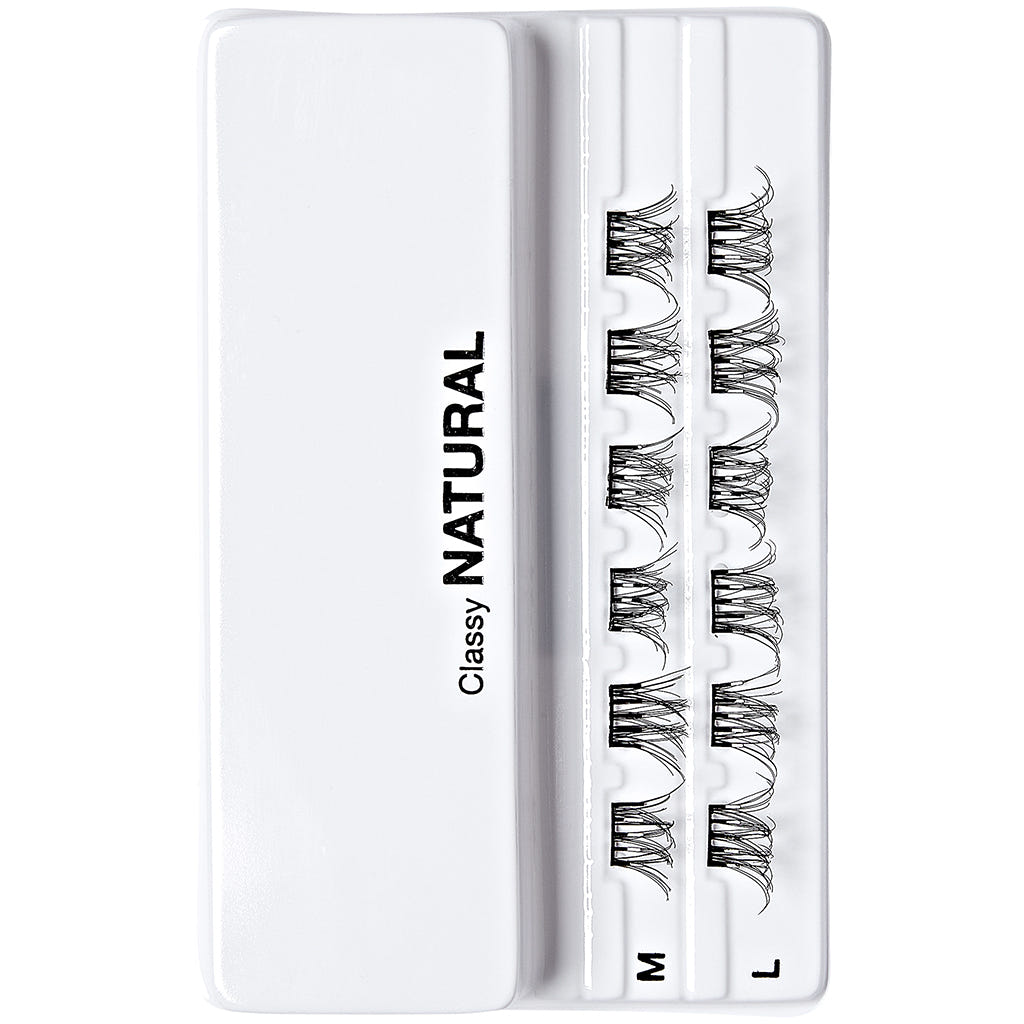 Kiss ImPRESS Press-On Falsies Cluster Lashes - Classy Natural (Tray Shot)