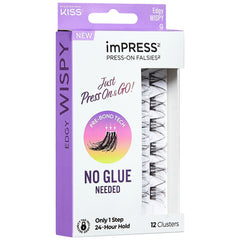 Kiss ImPRESS Press-On Falsies Cluster Lashes - Edgy Wispy (Angled Packaging Shot 1)