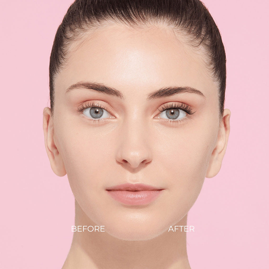Kiss imPRESS Press-on Falsies Lash Kit - Voluminous (Model Shot - Before and After 1)
