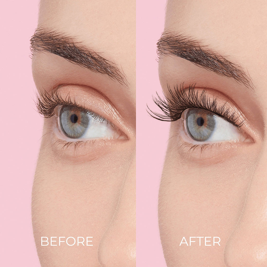Kiss imPRESS Press-on Falsies Lash Kit - Voluminous (Model Shot - Before and After 2)