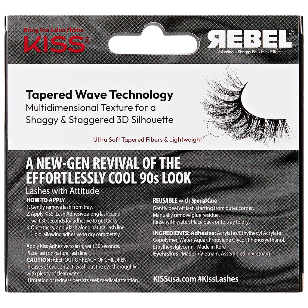 Kiss Lash Couture Rebel Lashes - Rockstar (Back of Packaging)