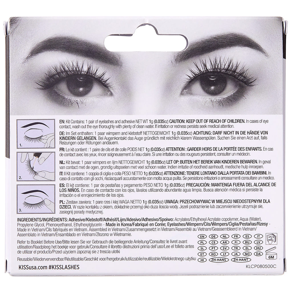 Kiss Lash Couture Triple Push-Up - Garters (Back of Packaging)