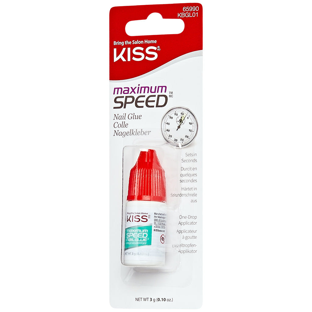 Kiss Maximum Speed Nail Glue (3g) - Angled Packaging Shot 2