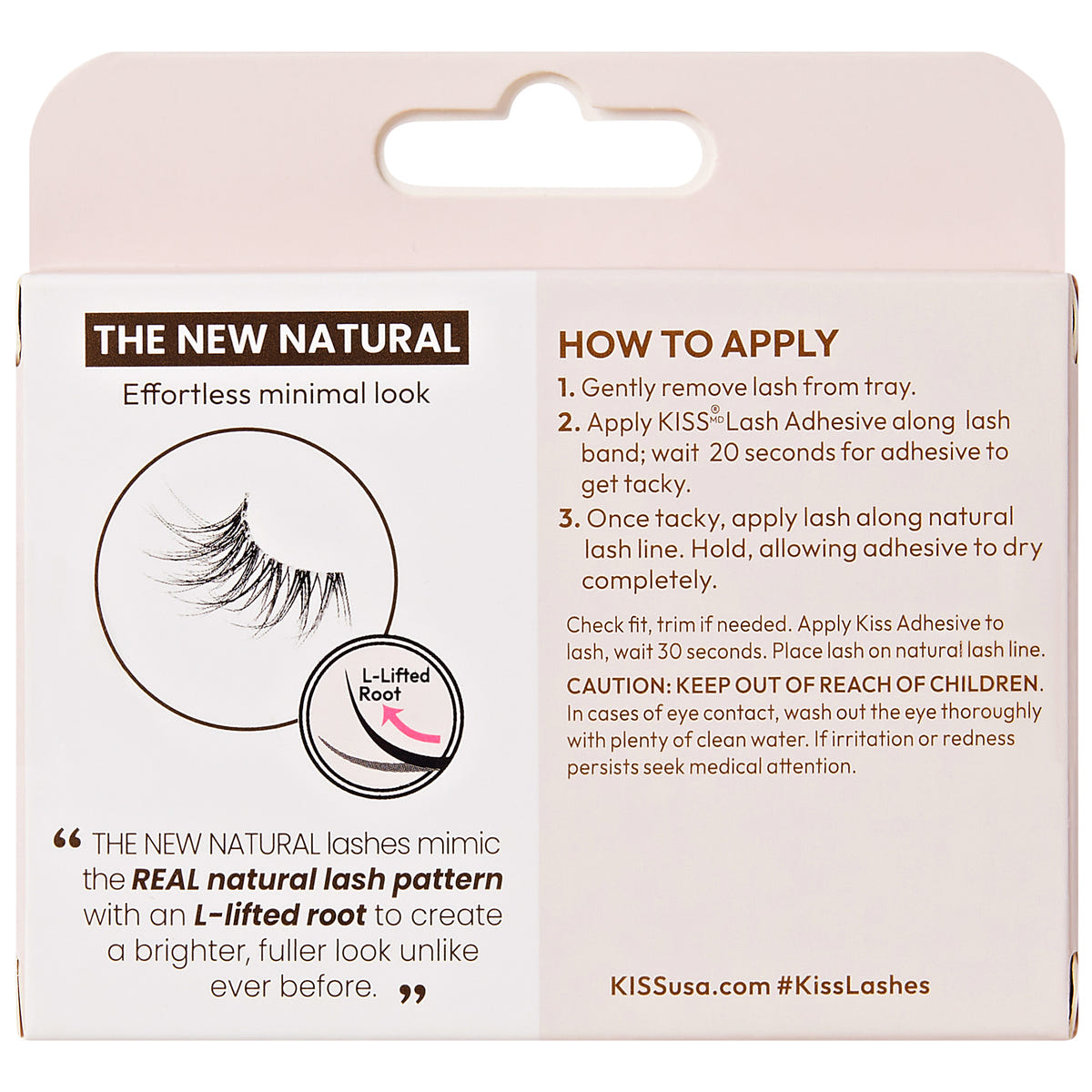 Kiss The New Natural Lashes - Glowy Skin (Back of Packaging)
