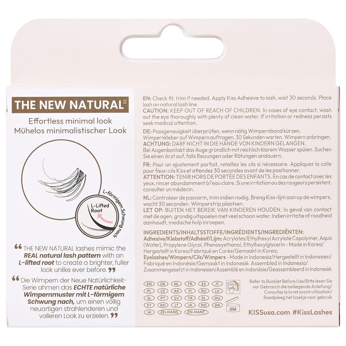 Kiss The New Natural Trio Lashes - Noir (Back of Packaging)
