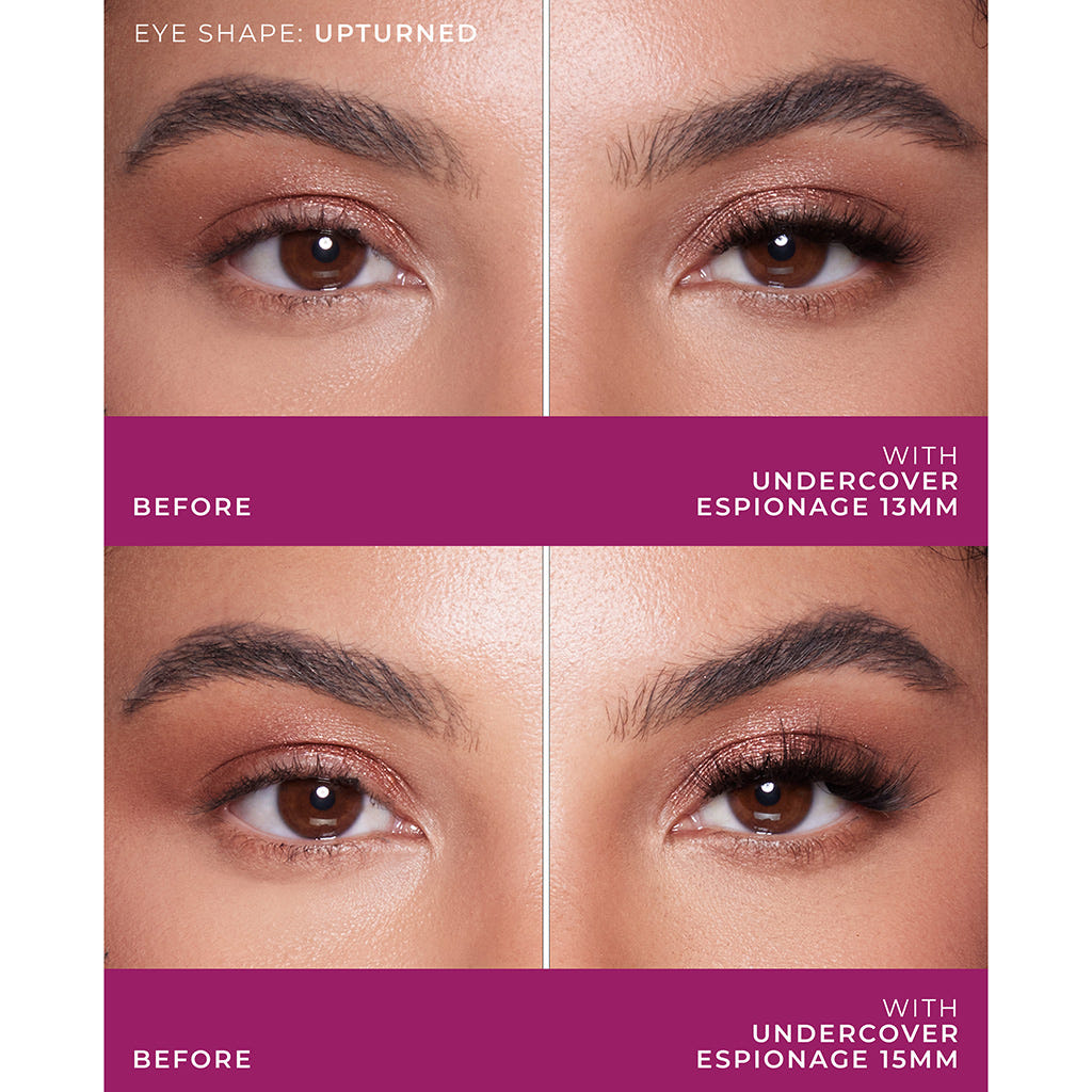 Lilly Lashes 3D Undercover Lash Extension Clusters - Espionage Medium (Model Shots - Before and After)