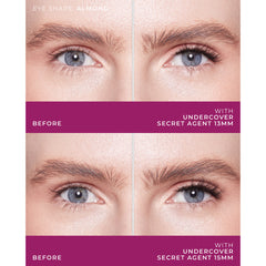 Lilly Lashes 3D Undercover Lash Extension Clusters - Secret Agent Medium (Model Shots - Before and After)