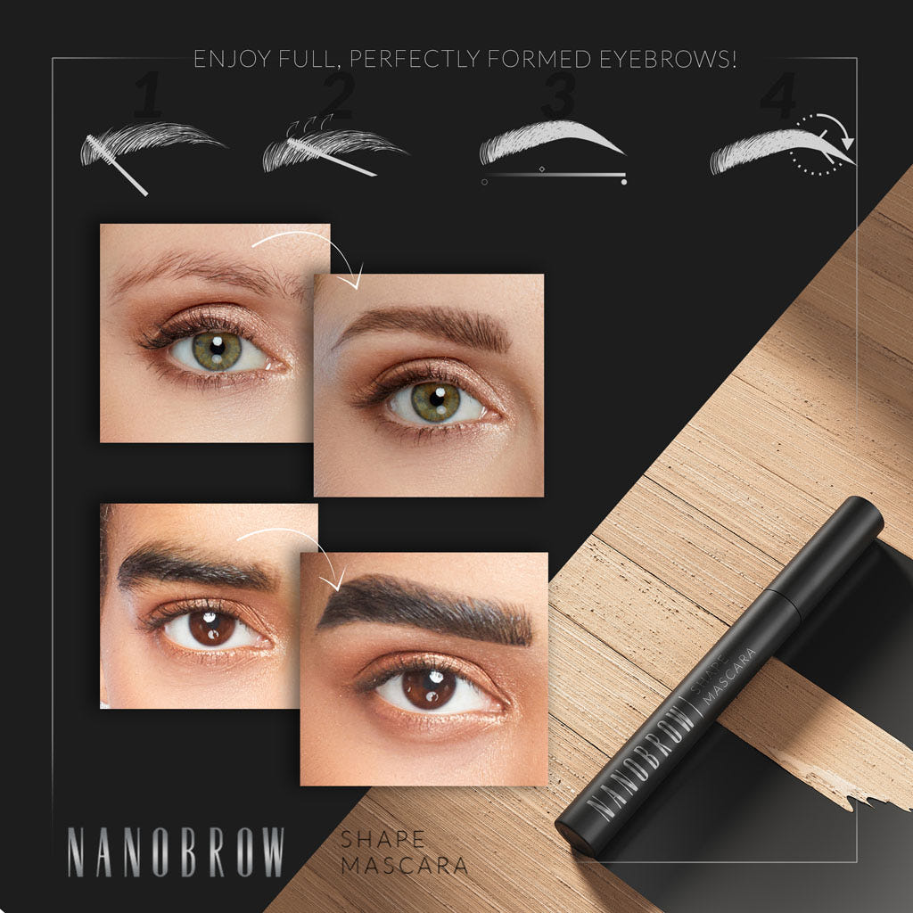 Nanobrow Shape Mascara (7ml) - Model Shots (Before & After) [Light Brown]