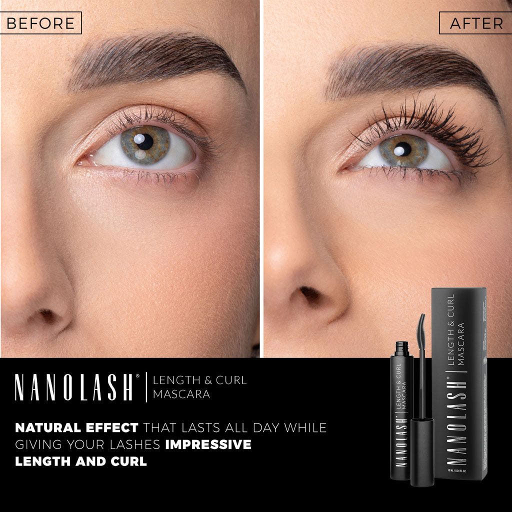 Nanolash Length & Curl Mascara (10ml) - Model Shot 1 (Before & After) 