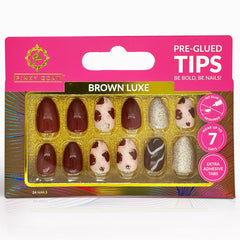 Pinky Goat Nails Pre-Glued Tips - Brown Luxe