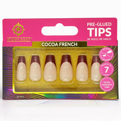 Pinky Goat Nails Pre-Glued Tips - Cocoa French
