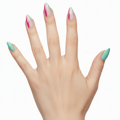 Pinky Goat Nails Pre-Glued Tips - Pastel Pop (Model Shot)