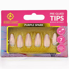 Pinky Goat Nails Pre-Glued Tips - Purple Spark
