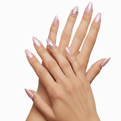 Pinky Goat Nails Pre-Glued Tips - Purple Spark (Model Shot)