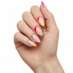 Pinky Goat Nails Salon-Gel Tips - Festival Hue (Model Shot)