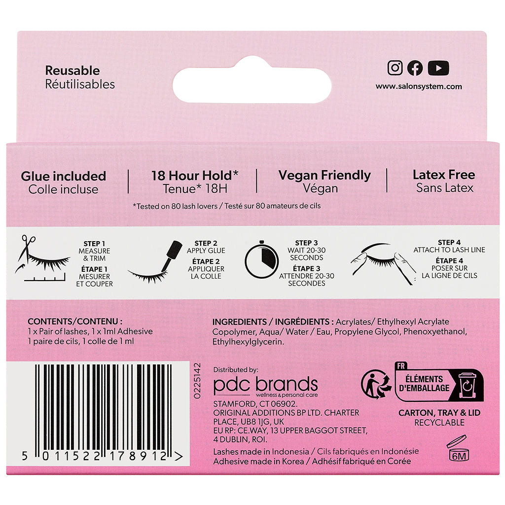 Salon System 3/4 Length 011 Wispy Volume (Back of Packaging)