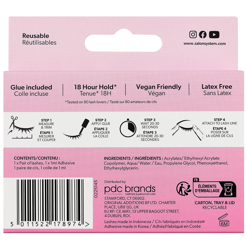 Salon System 3/4 Length 099 Classic Volume Lashes (Back of Packaging)