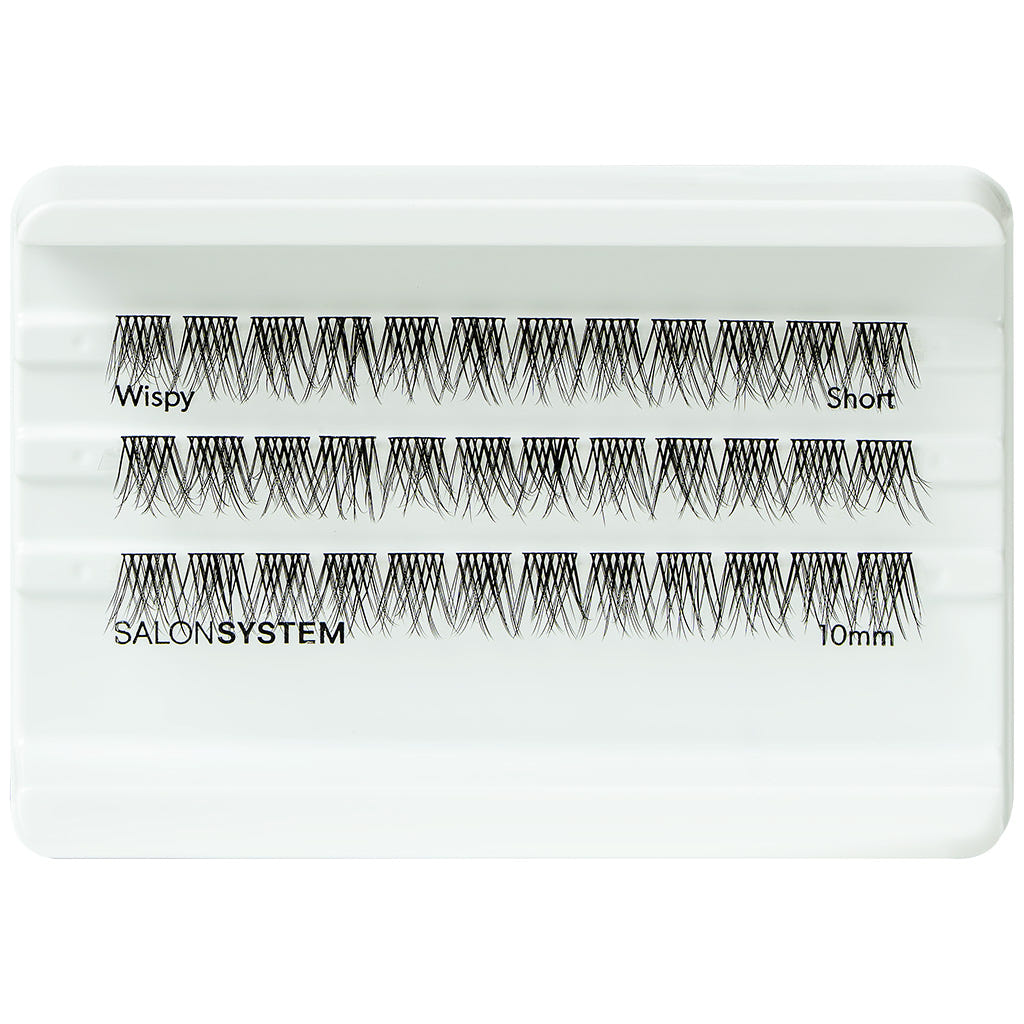 Salon System Cluster Lashes Wispy Short (Tray Shot)