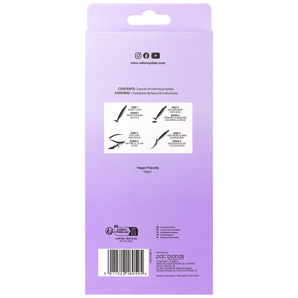 Salon System Individual Lashes SALON VALUE PACK Black Long (Back)