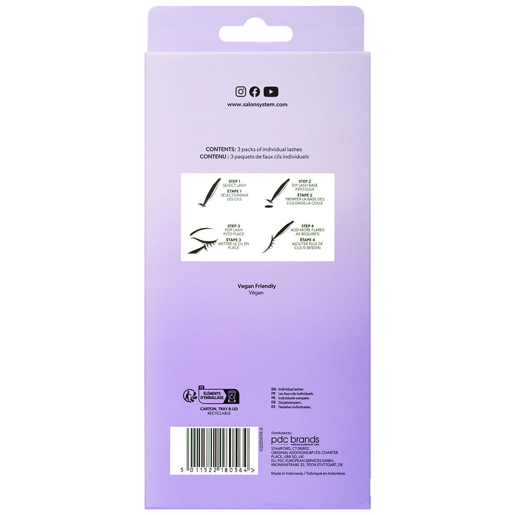 Salon System Individual Lashes SALON VALUE PACK Black Medium (Back)