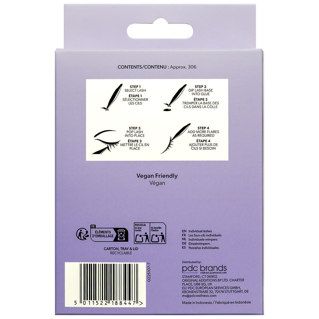 Salon System Individual Lashes SUPER VALUE Pack - Medium (Back of Packaging)